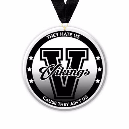 Acrylic Circle Medallions: Vikings 3" Size, .25"
