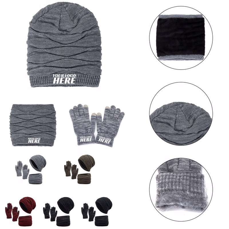 Unisex Touch Screen Gloves Scarf Mask Warm Set