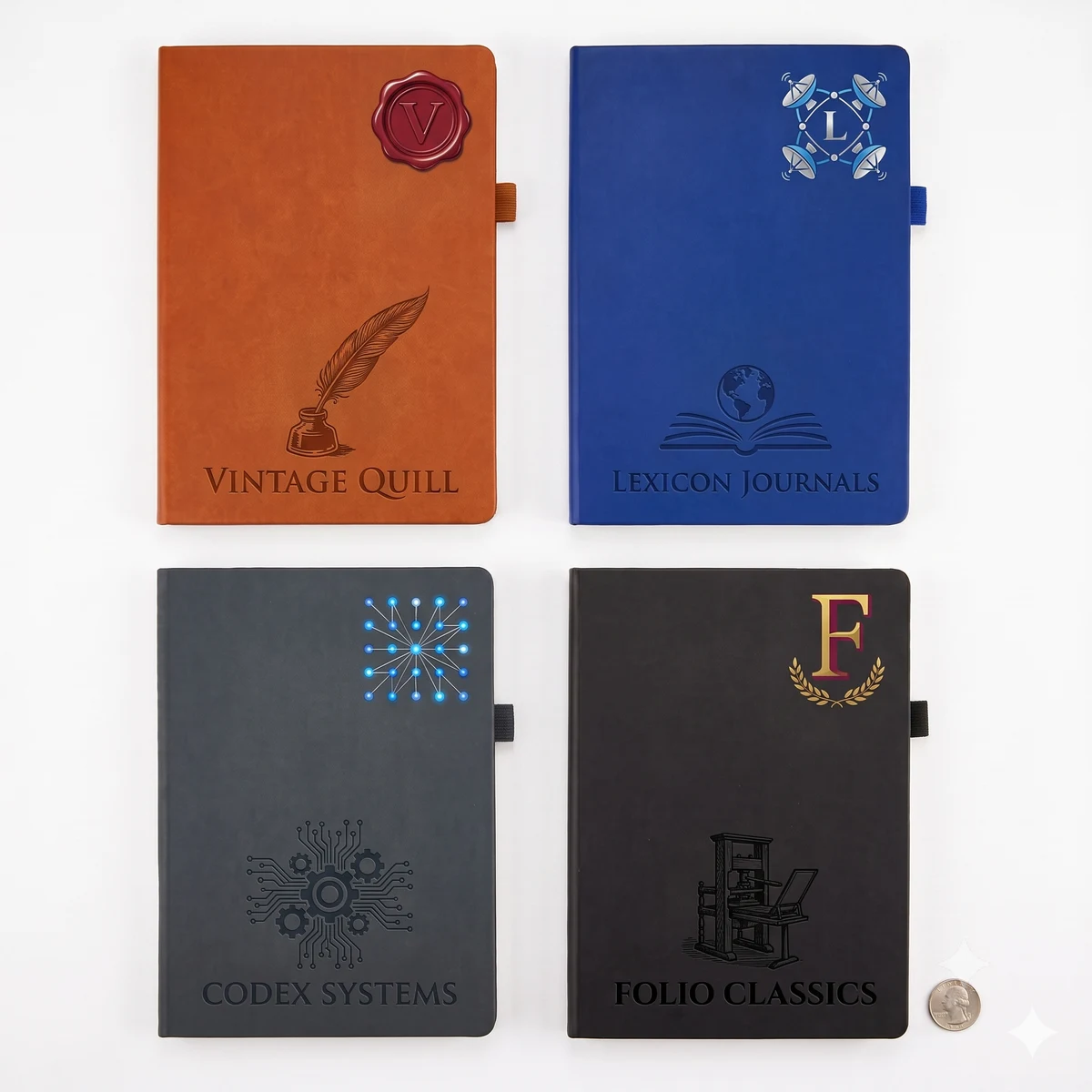 Classic 7" x 10" 192 Pages Italian PU Leather Desk Journal 1
