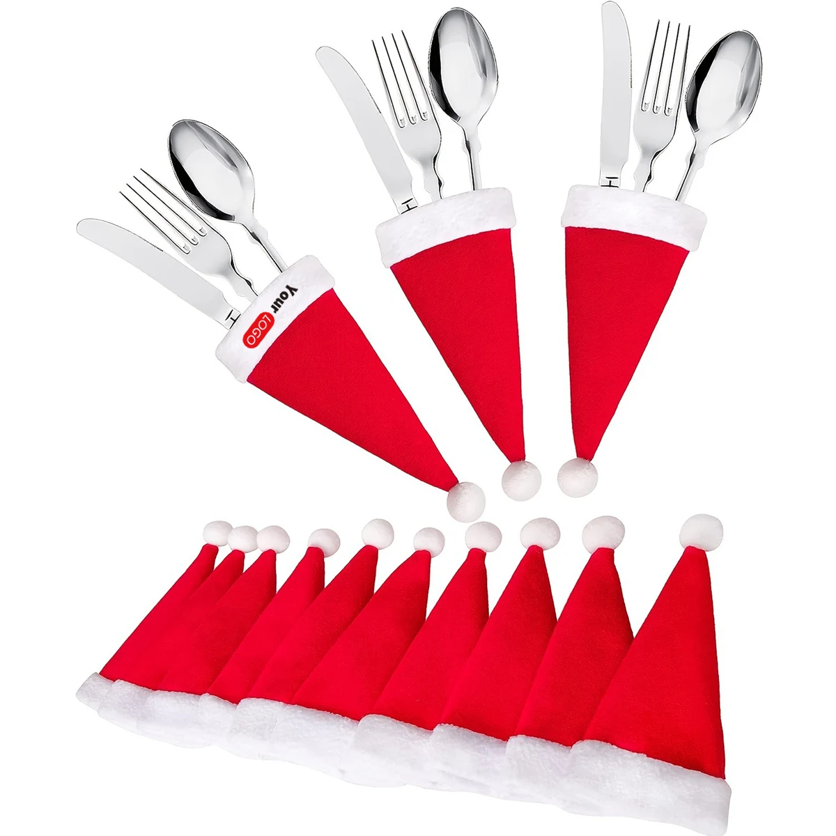 Christmas Santa Hat - Festive Silverware Design 1
