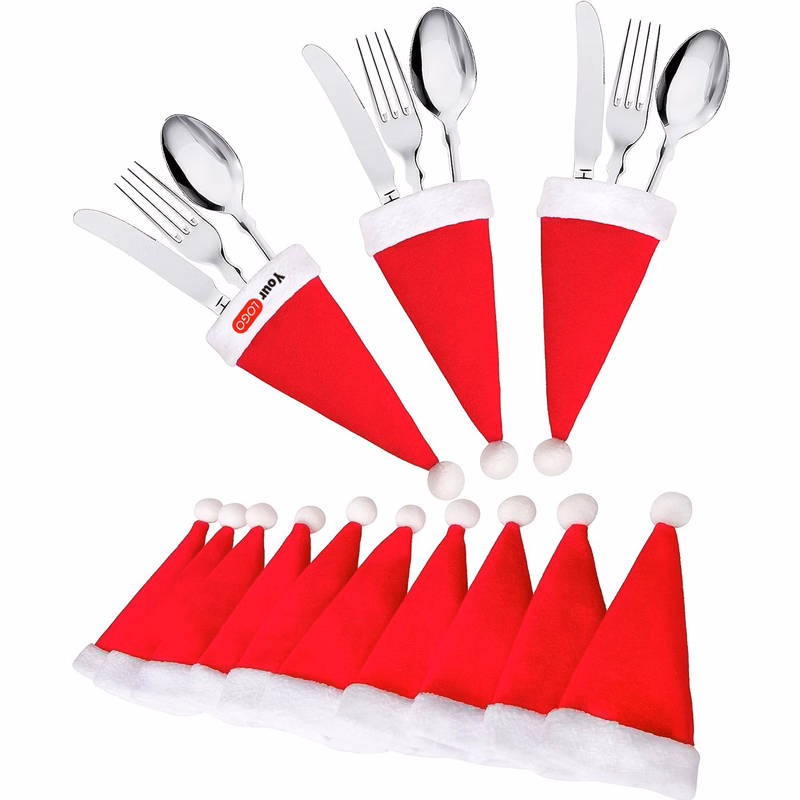 Christmas Santa Hat - Festive Silverware Design