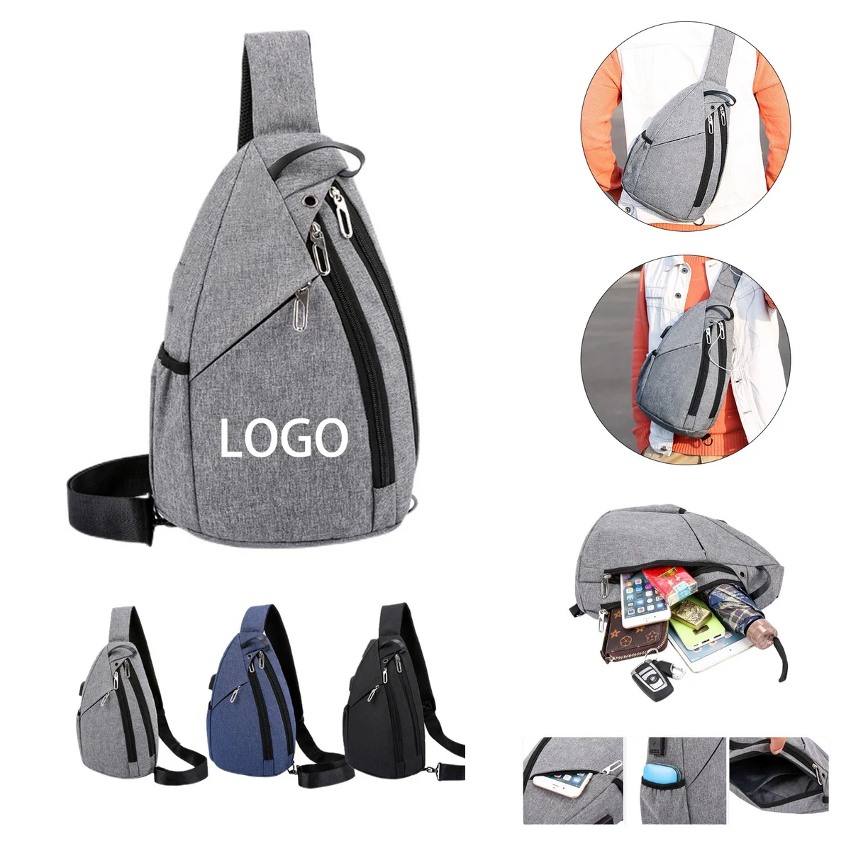 Canvas Crossbody Bag with Adjustable Strap 1
