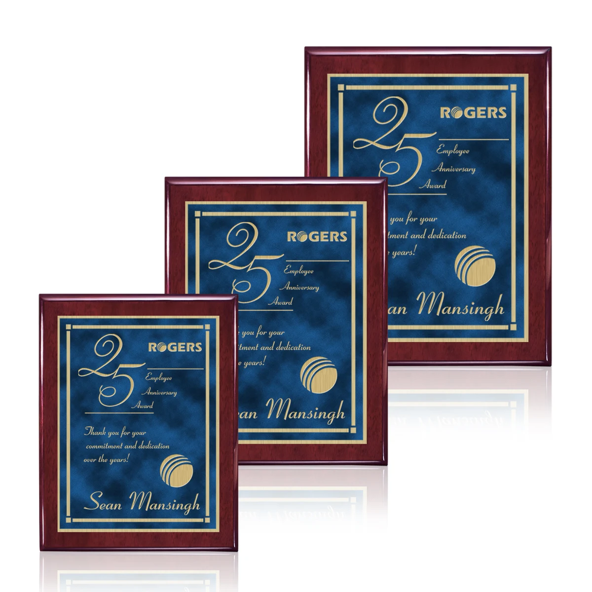 Oakleigh/Contempo Plaque - Rosewood/Blue 1