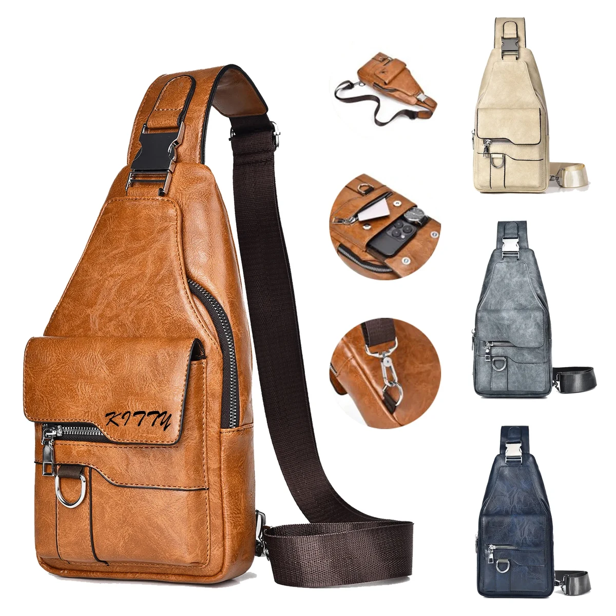 Large-Capacity Retro Versatile Crossbody Chest Bag 1