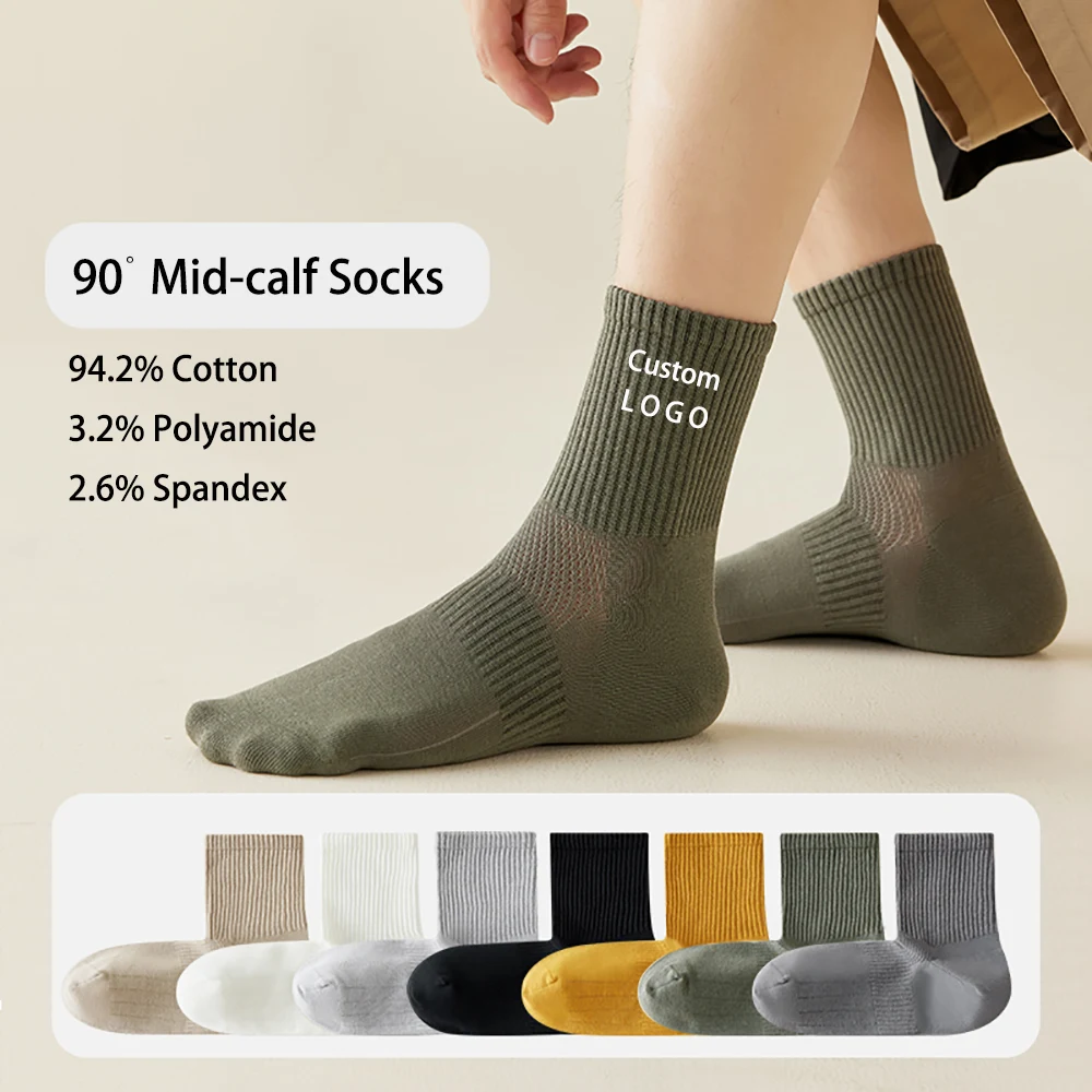 Men's Seamless Right-angle Mid-calf Socks 1