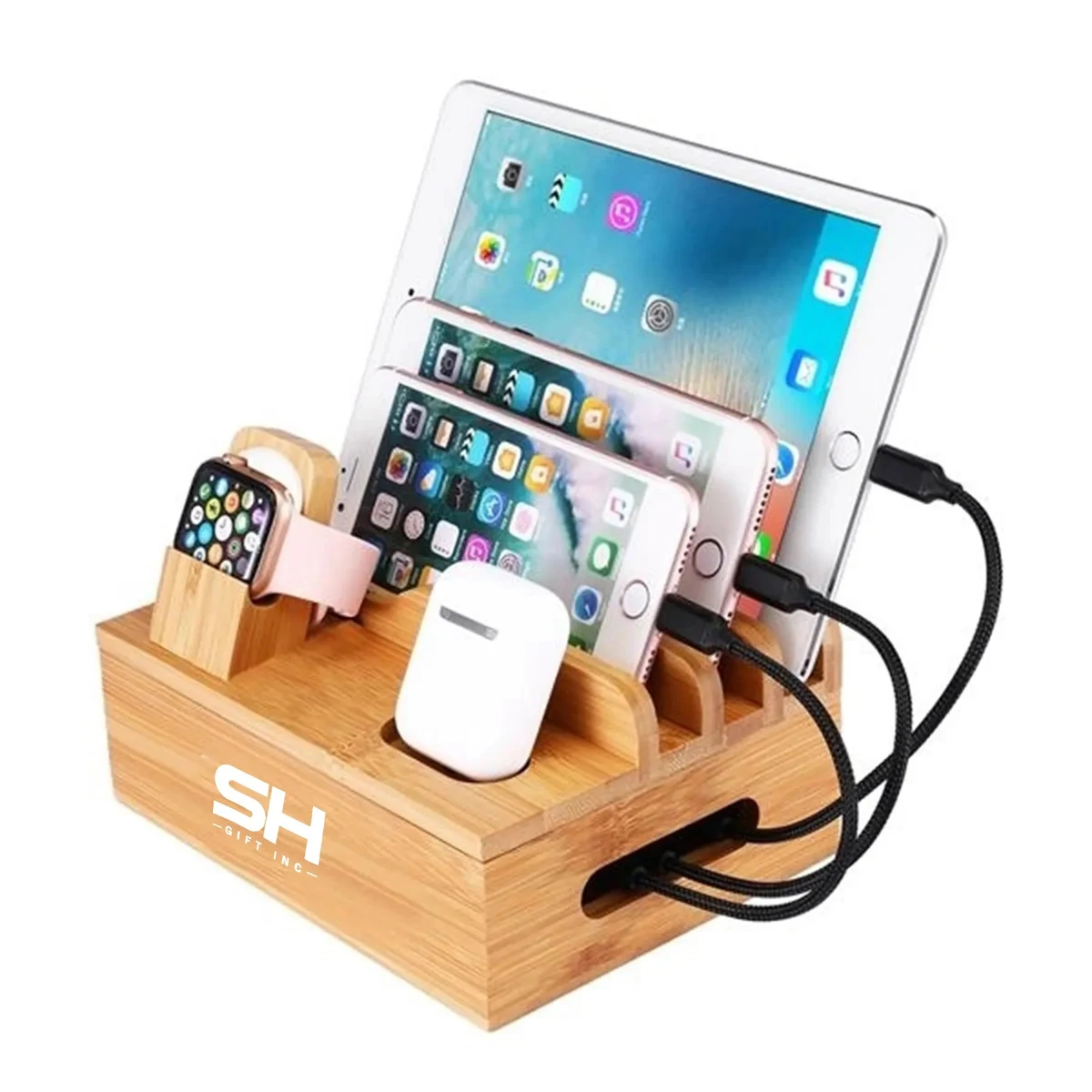 Bamboo Wood Desktop Organizer 1