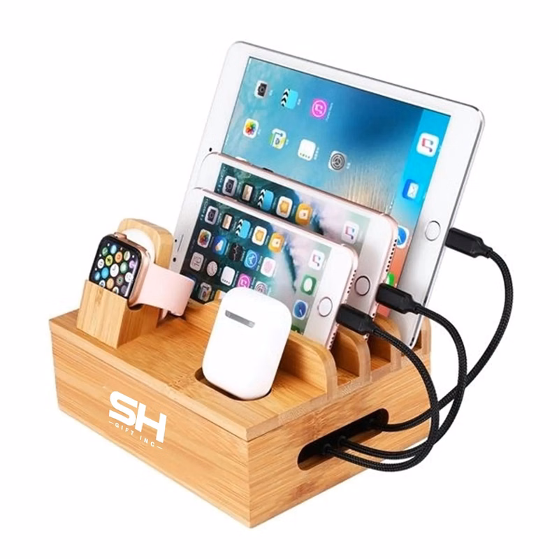 Bamboo Wood Desktop Organizer