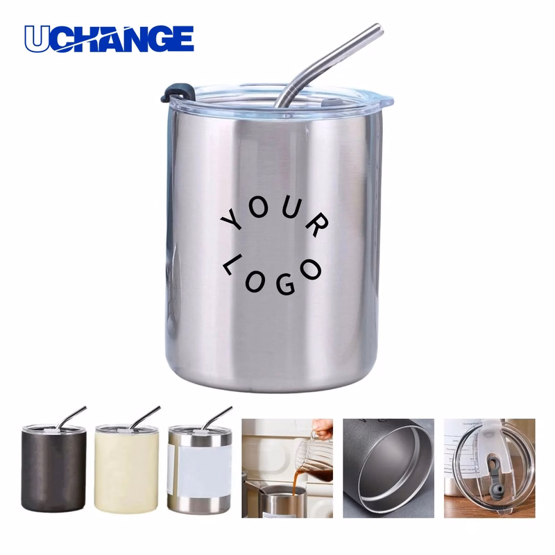 Stainless Steel Coffee Cup Tumbler with Straw Lid
