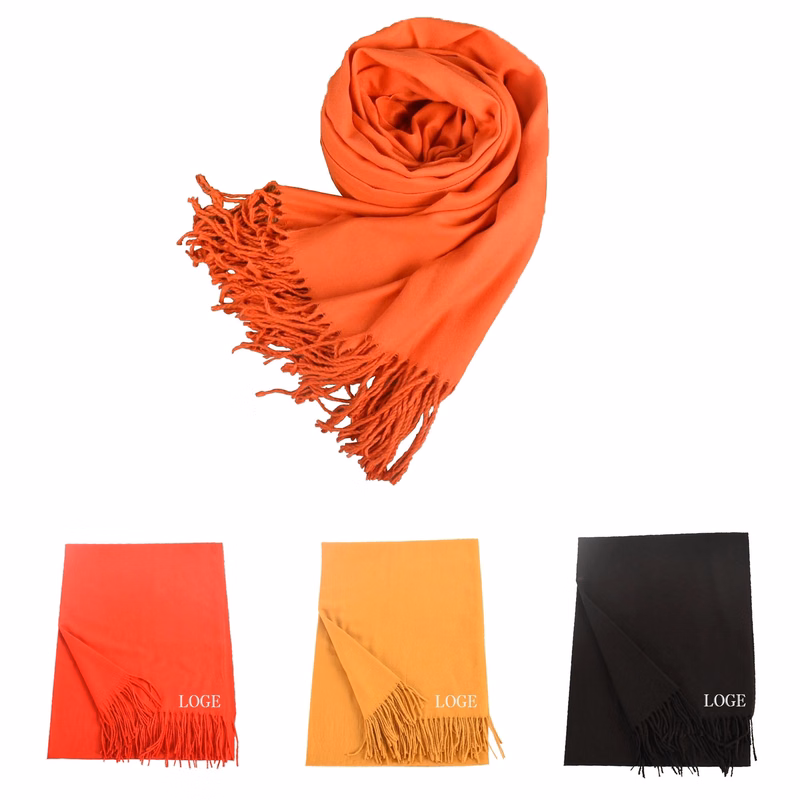 Knit Scarf With Fringe MOQ 100PCS