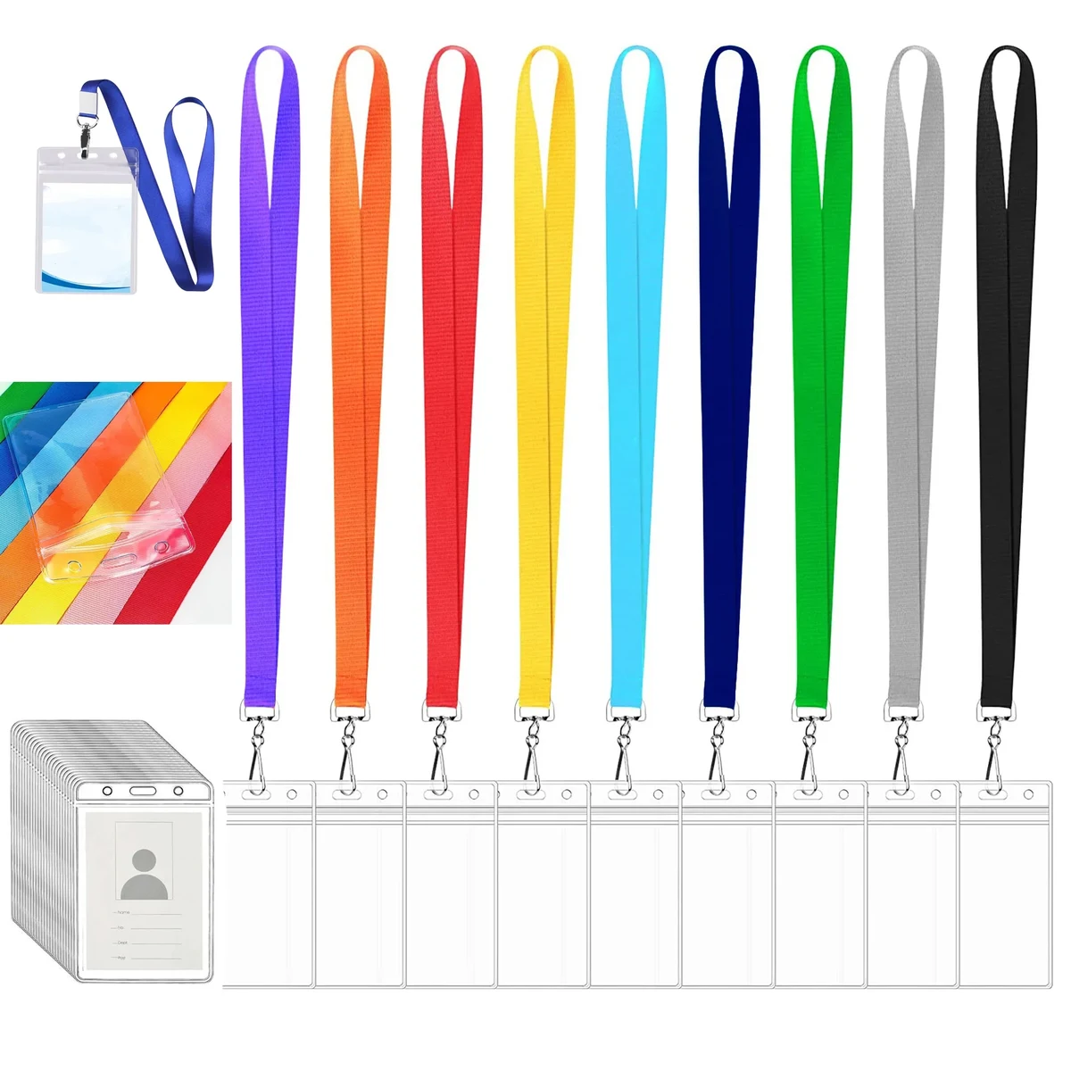 Lanyards With Clear ID Card Badge Holder 1