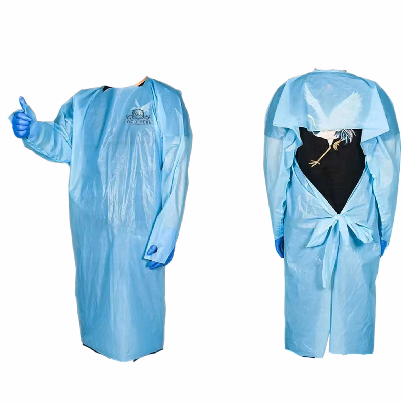 Disposable Gown With Open Back Ocean