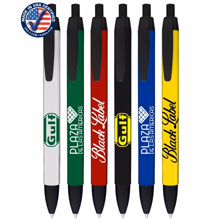 Certified Made USA - Wide Barrel Click Pen with Black Trim