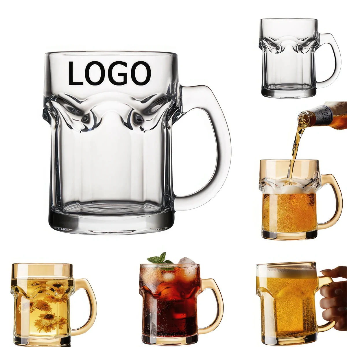 Heavy Large Beer Glasses 1