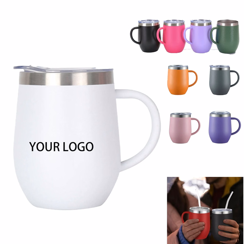12oz Stainless Steel Coffee Mug With Handle