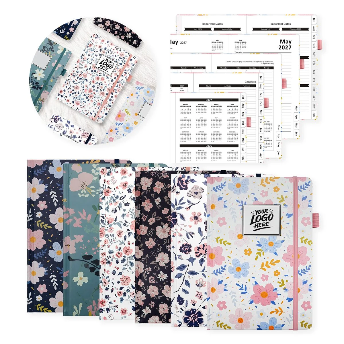 A5 Floral Weekly Monthly Planner 2026 2027 Journal 1