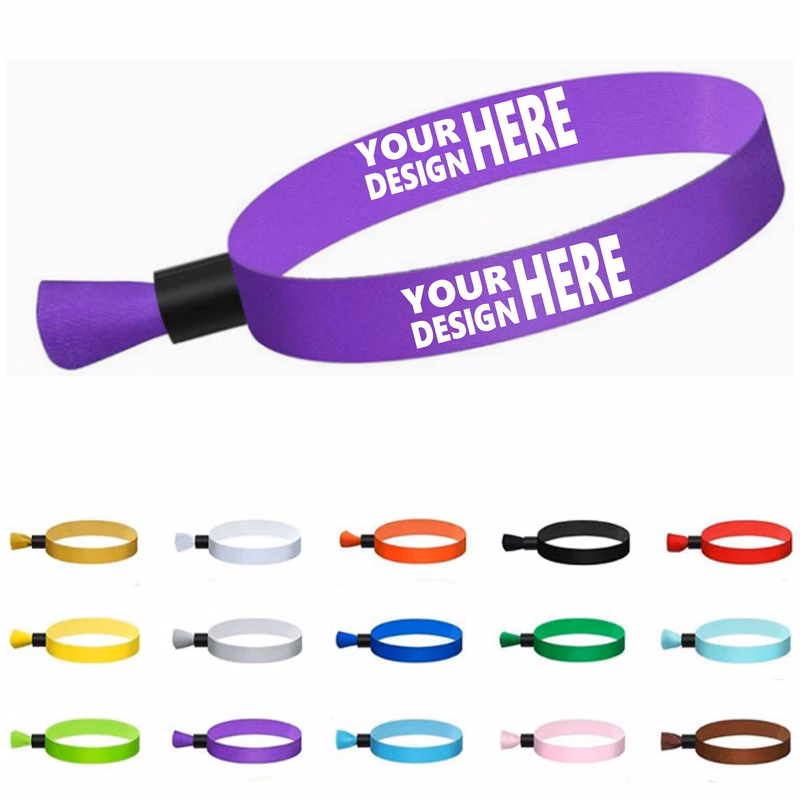 Sublimated Woven Event Wristbands with Locking Bead