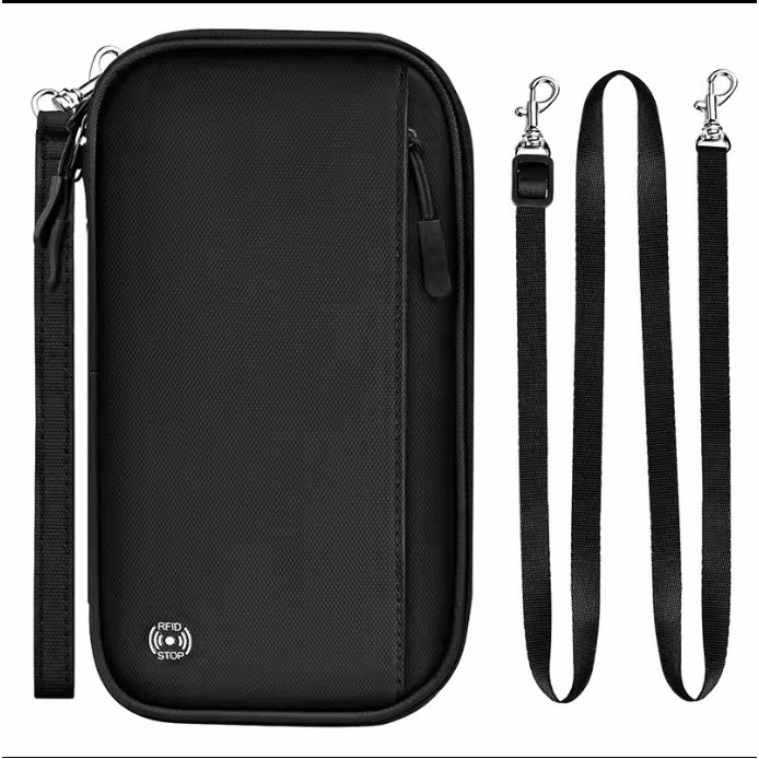 Document Protection Cover Hanging Neck Pouch Abroad Ticket Crossbody Shoulder Organizer Bag