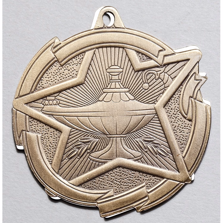 Lamp of Knowledge Star Medal 2-3/8"
