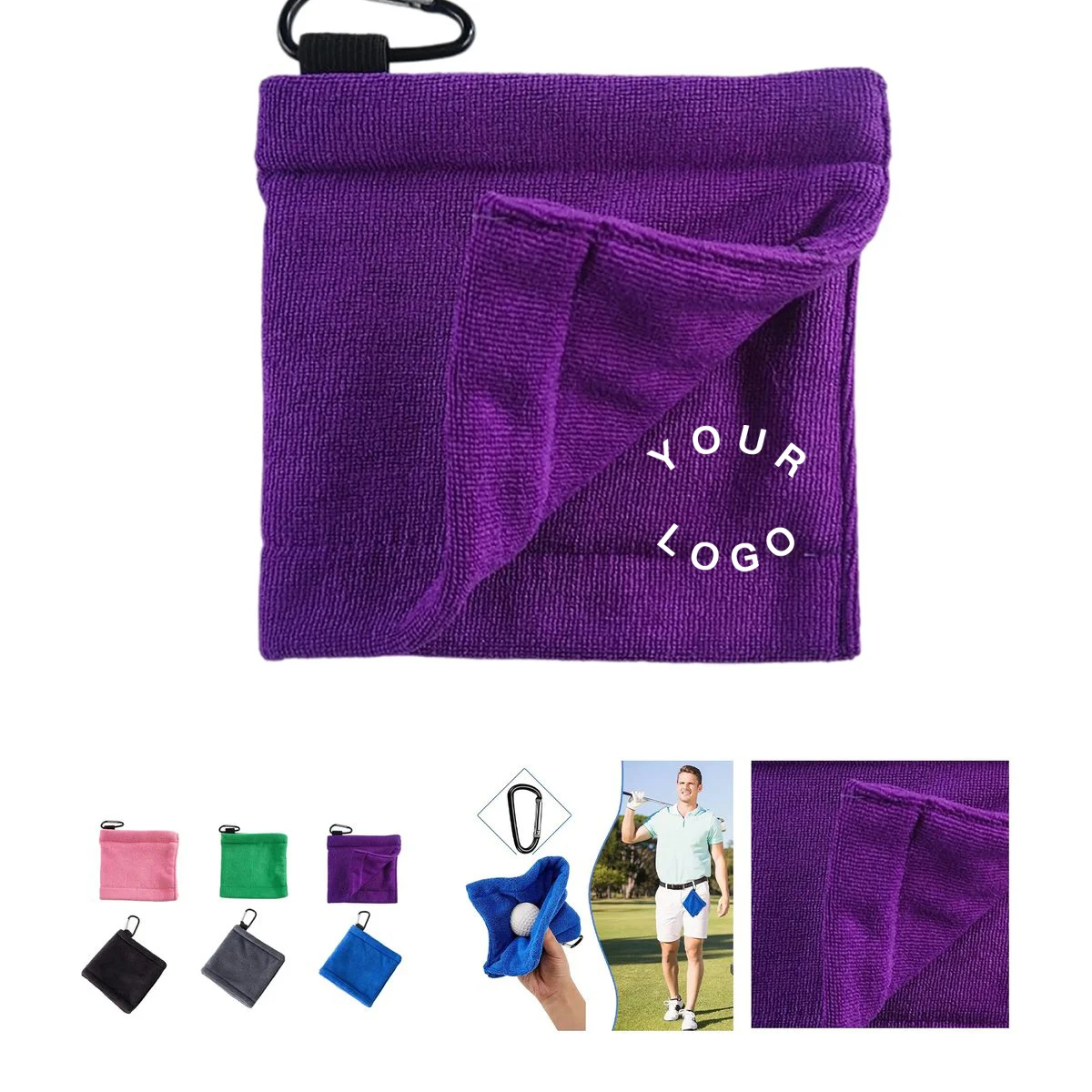2-in-1 Golf Towel for Cleaning and Drying Balls 1