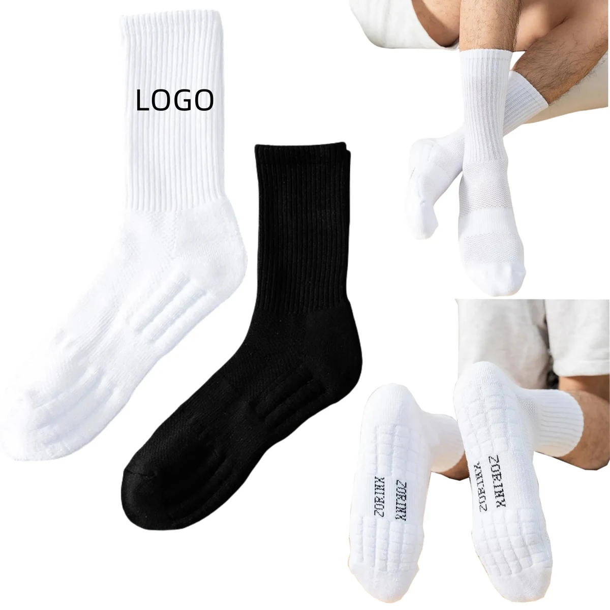 Classic Solid Color Mid Tube Cotton Sock 1