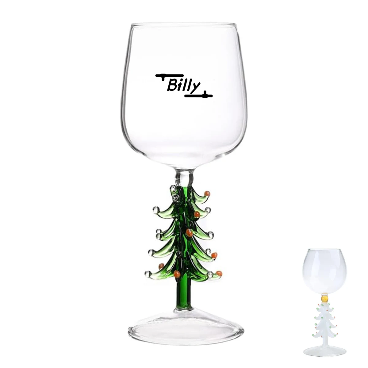 Christmas Tree Figure Inside Wine Glasses Cup 1