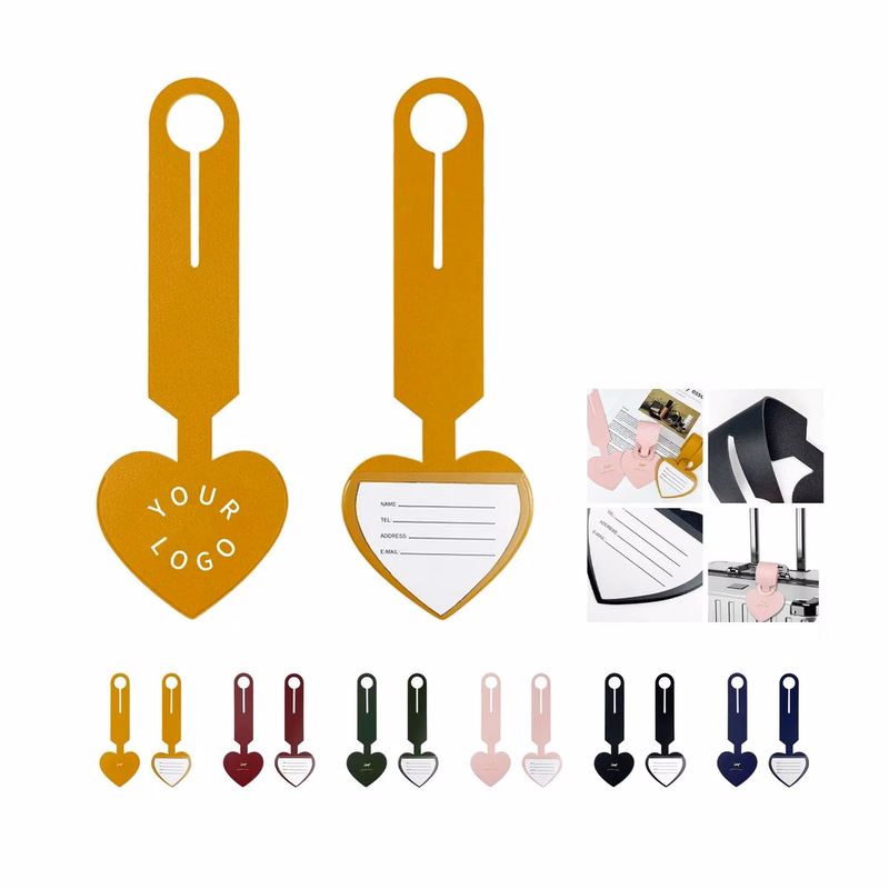 Customizable Heart-Shaped Luggage Tag 9.38 inches with Logo Option
