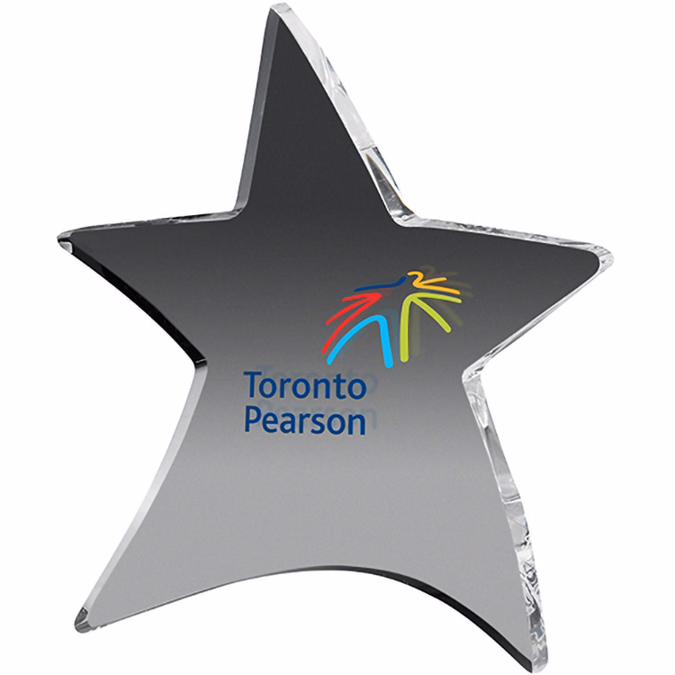Clear Moving Star Paperweight (4 1/2"x 5"x 3/8") Full Colour PhotoImage