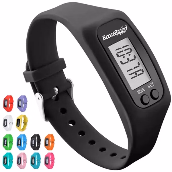 Custom Digital Pedometer Wristband Step Tracker with Display — Wellness Giveaway