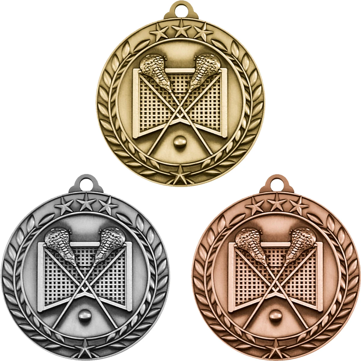Stock Small Academic & Sports Laurel Medals: Lacrosse 1
