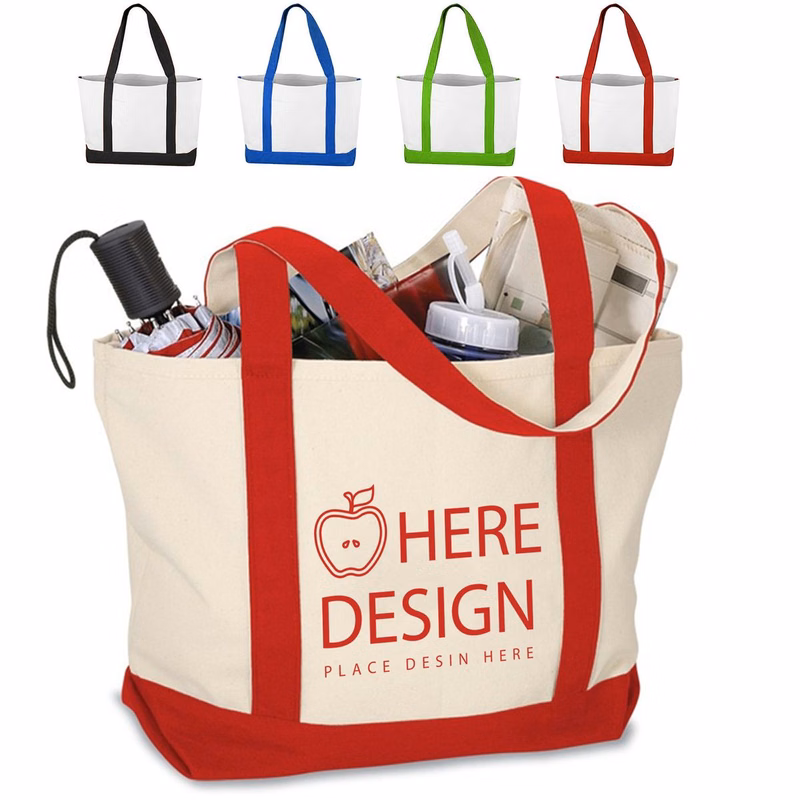 Personalized Canvas Shoulder Bag with Custom Logo