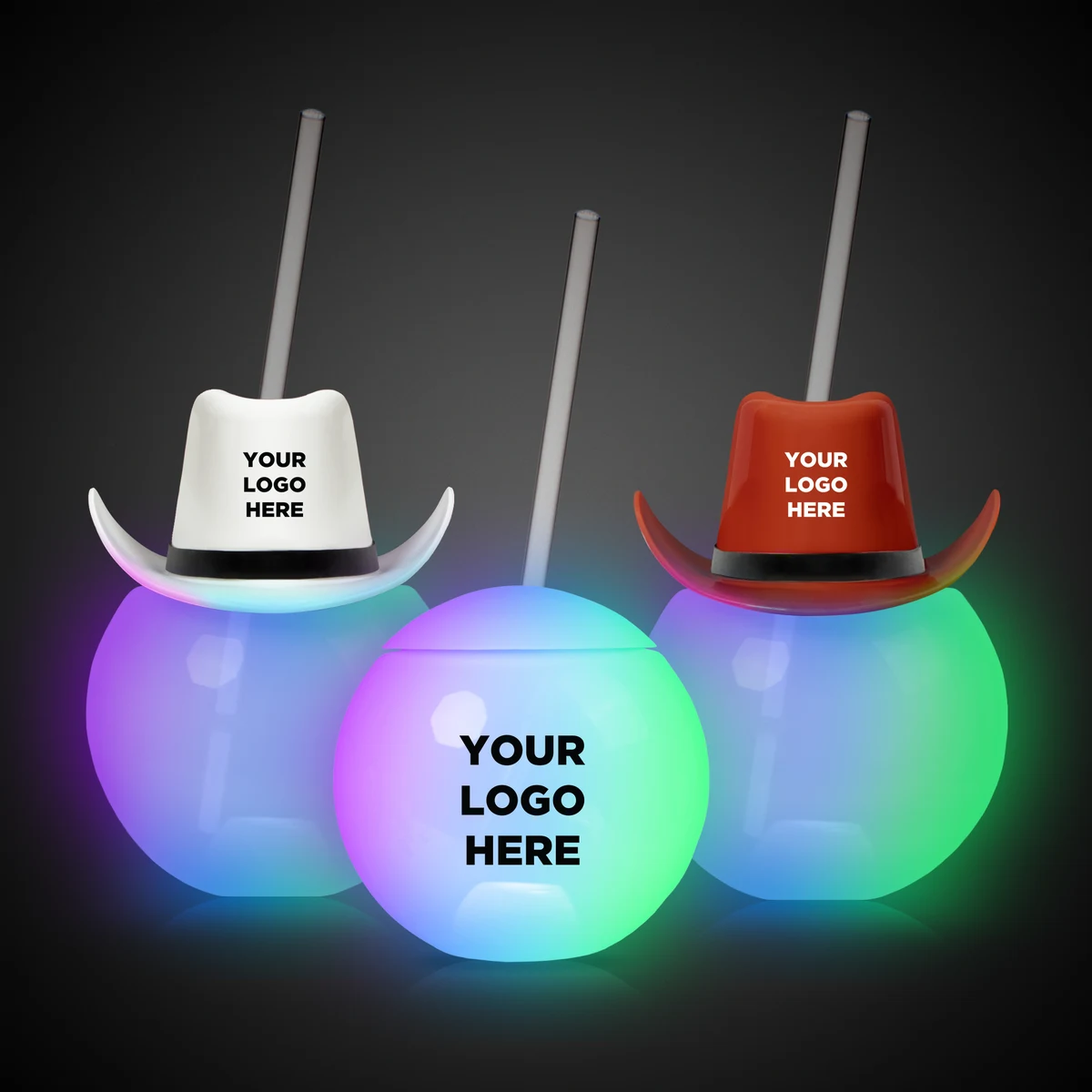 20oz Multicolor LED Ball Tumbler with Straw 1