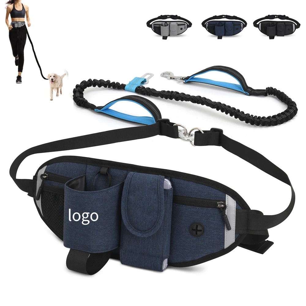 Dog Running Leash with Waist Fanny Pack 1
