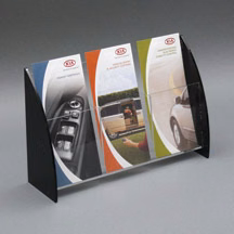Countertop Brochure Hlder with Curved Sides, 1-Tier 3-Pocket