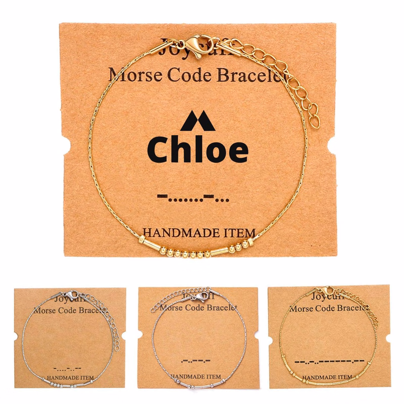 Stainless steel Morse code bracelets Silver Beads Jewelry