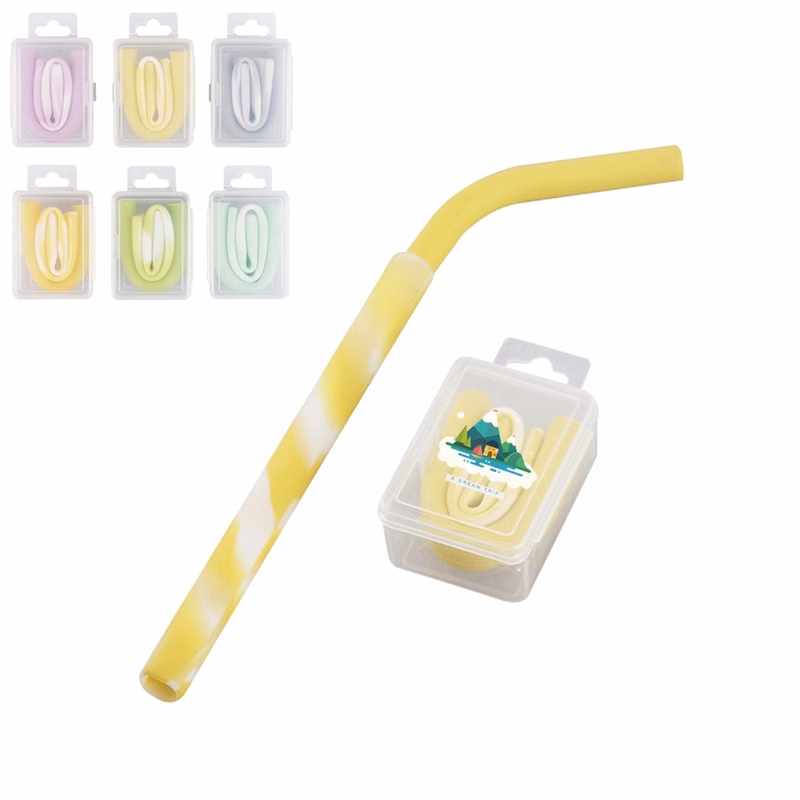 Reusable Silicone Straws In Travel Case