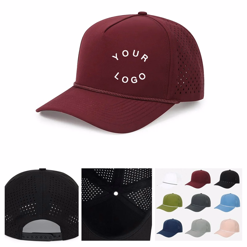 Curved Visor Cotton Cap With Rope Detail