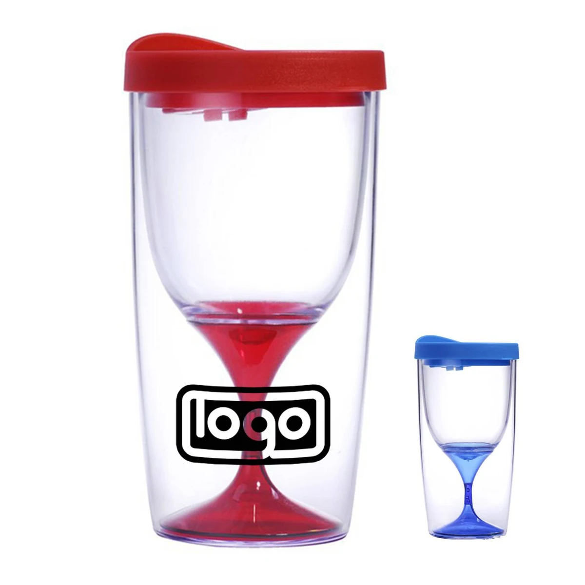 8oz Double Layer Plastic Red Wine Glass Cup 1