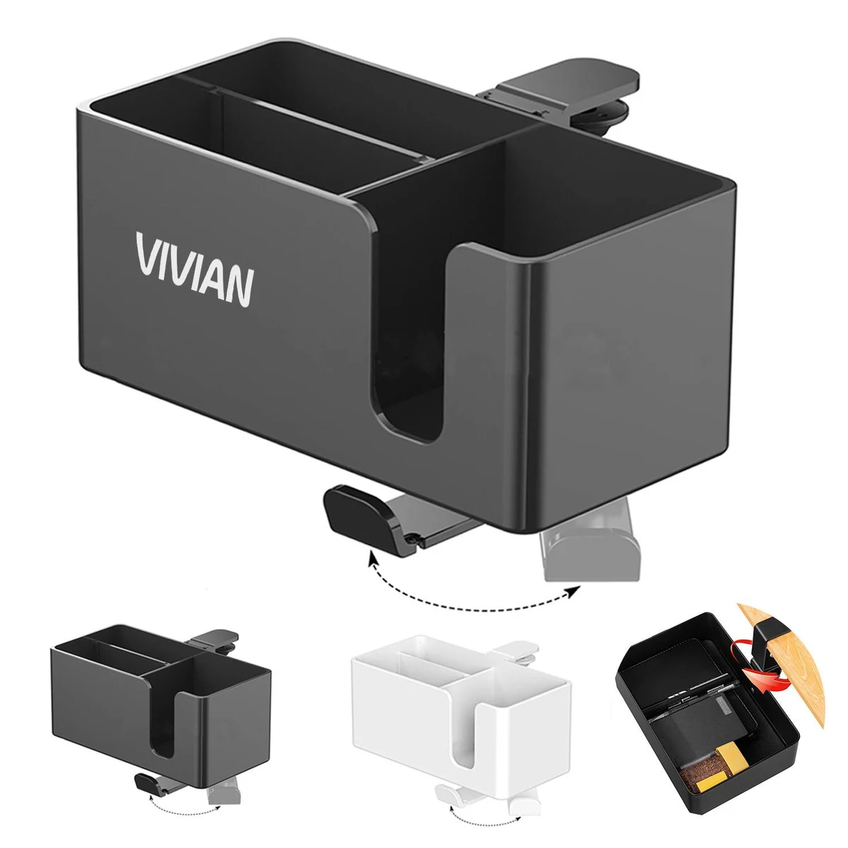 Multi Functional Aluminum Cup Phone Headset Desk Organizer 1