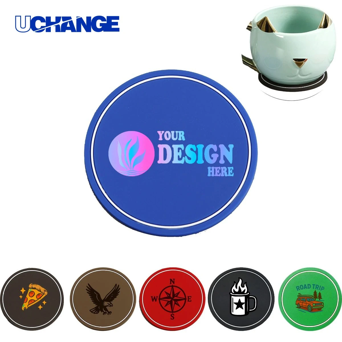 PVC Round Cup Coaster for Table Protection 1