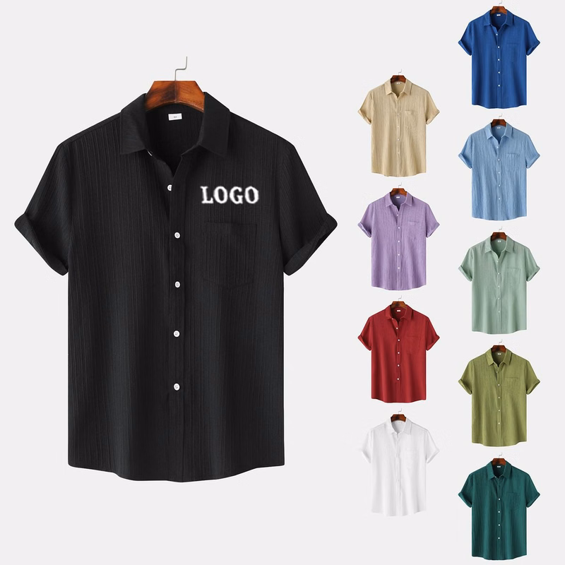 Men's Short Sleeved Solid Color Shirt Top