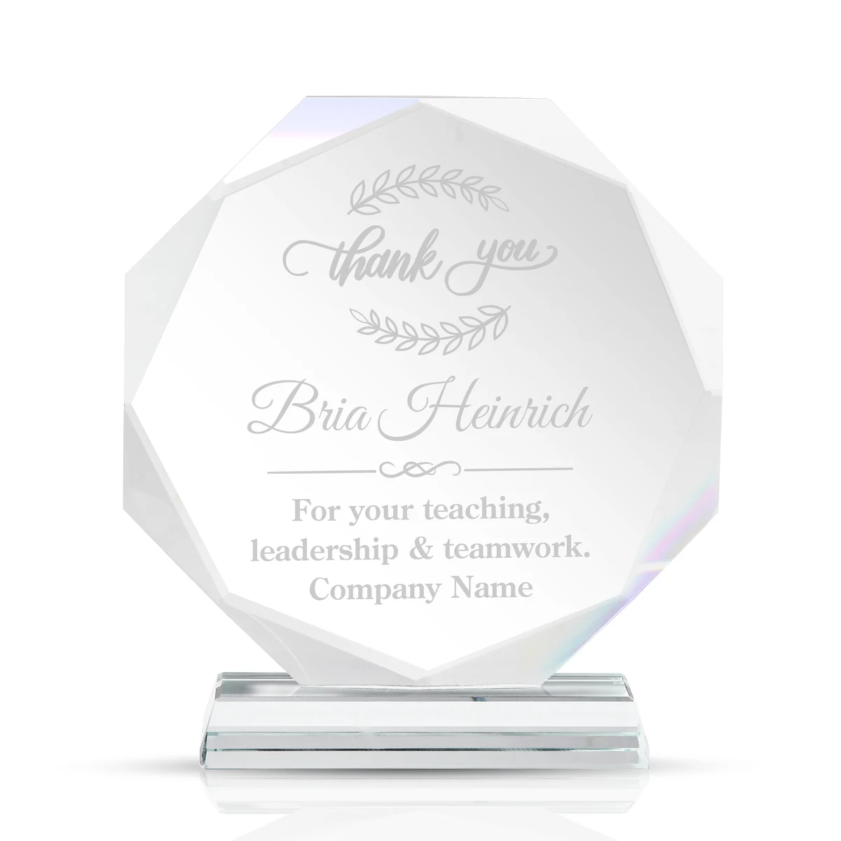 Round Faceted Crystal Award With Clear Pedestal Base 1