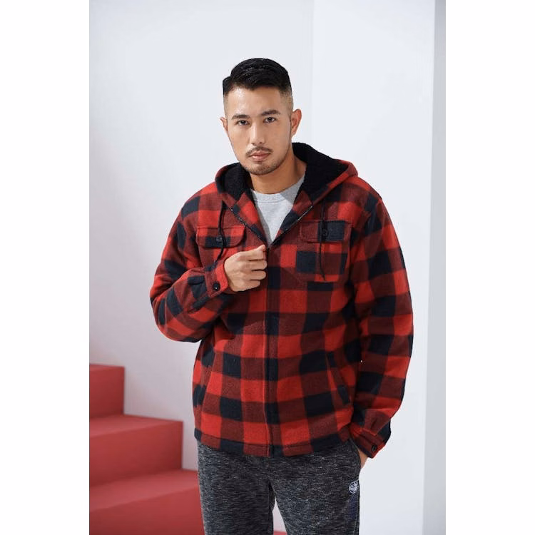 Men's Plaid Berber Sherpa Lined Jackets S-2XL