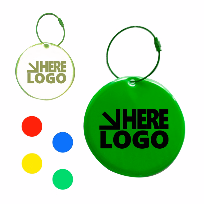 MOQ 100 Round 2"x 2" Reflective PVC Circle Pendant