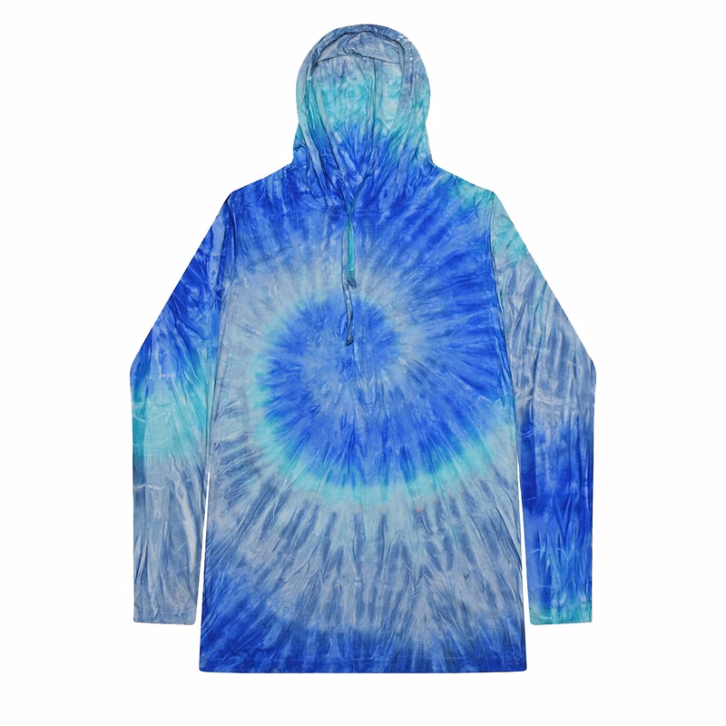 Unisex Tie-Dyed Hooded Long Sleeve T-Shirt - 2777