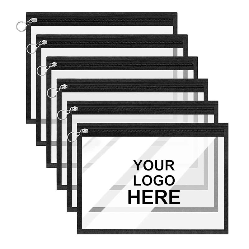 6 Pieces Clear Zipper Pouches Pvc Waterproof Pouch 1