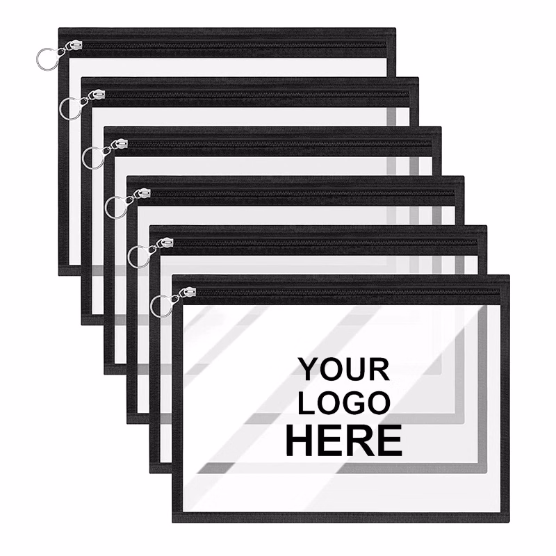 6 Pieces Clear Zipper Pouches Pvc Waterproof Pouch