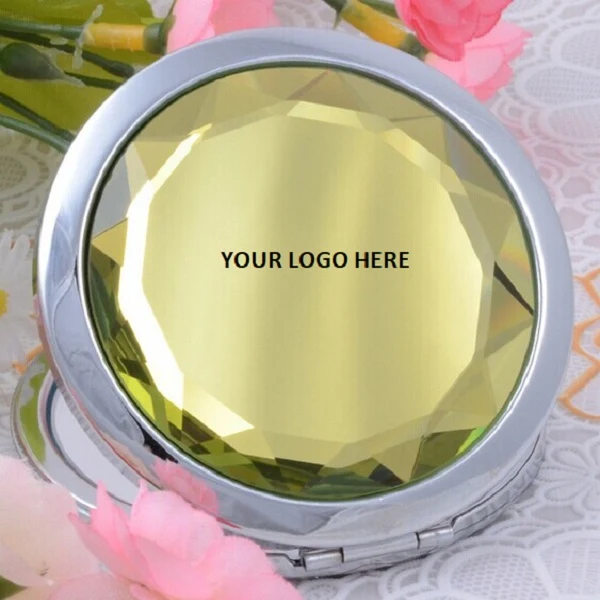 Crystal Metal Frame Pocket Mirror 1