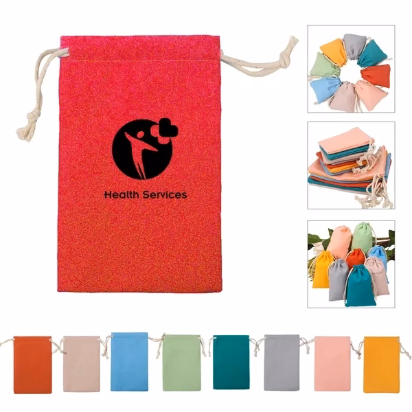 Custom Cotton Drawstring Pouch With Soft Texture — Premium Jewelry Packaging