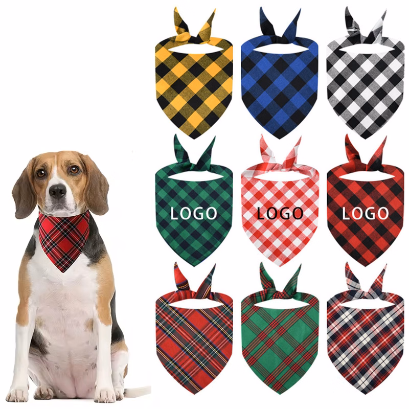 Durable Plaid Dog Scarf