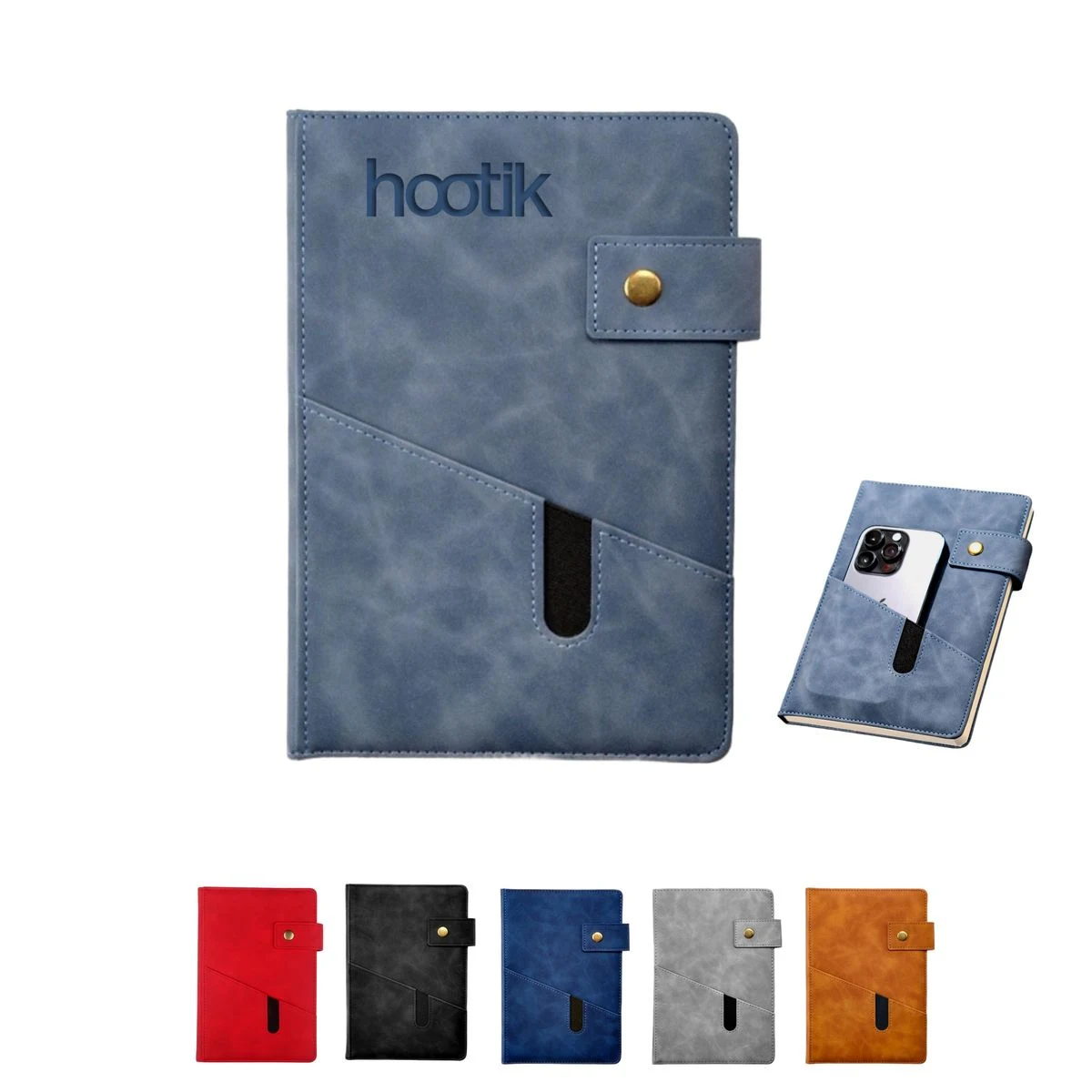 Leather Journal Notebook with Pocket - Ocean 1